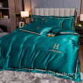 Luxury european shiny bed sheet bedding set